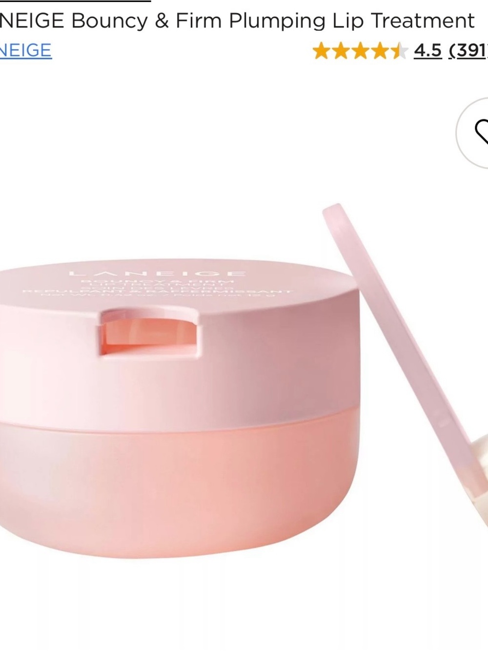 LANEIGE Pastel Pink Lip Sleeping Mask Jar